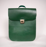 Natural Leather Saddle Backpack - Green