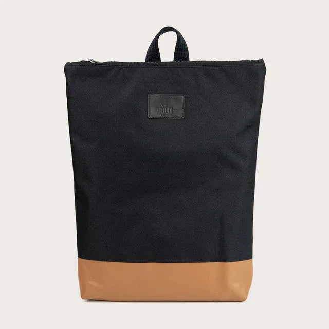 Waterproof Backpack with Tan Leather Bottom - Aslook.com