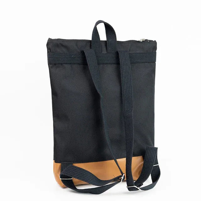 Waterproof Backpack with Tan Leather Bottom - Aslook.com