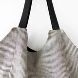Striped Linen Tote Bag - Aslook.com