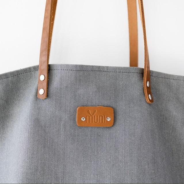 Grey Denim Tote Bag - Aslook.com