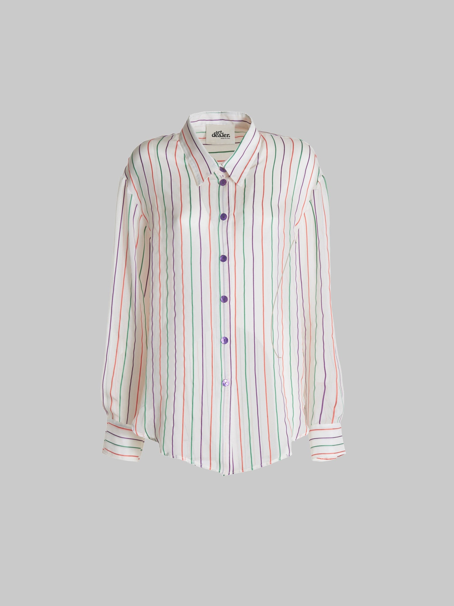 Charlie Oversized-Hemd in Jelly Bean – Gestreifte Seide 