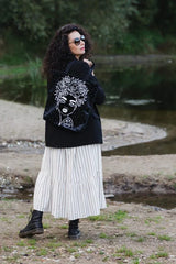 HANDBAG NAOMI WITH FLORAL HAIRCUT - BLACK - Aslook.com