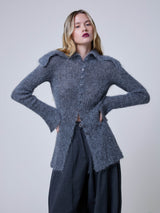 Mabel Cardigan in Flintgrau – Mohair- und Alpakawolle