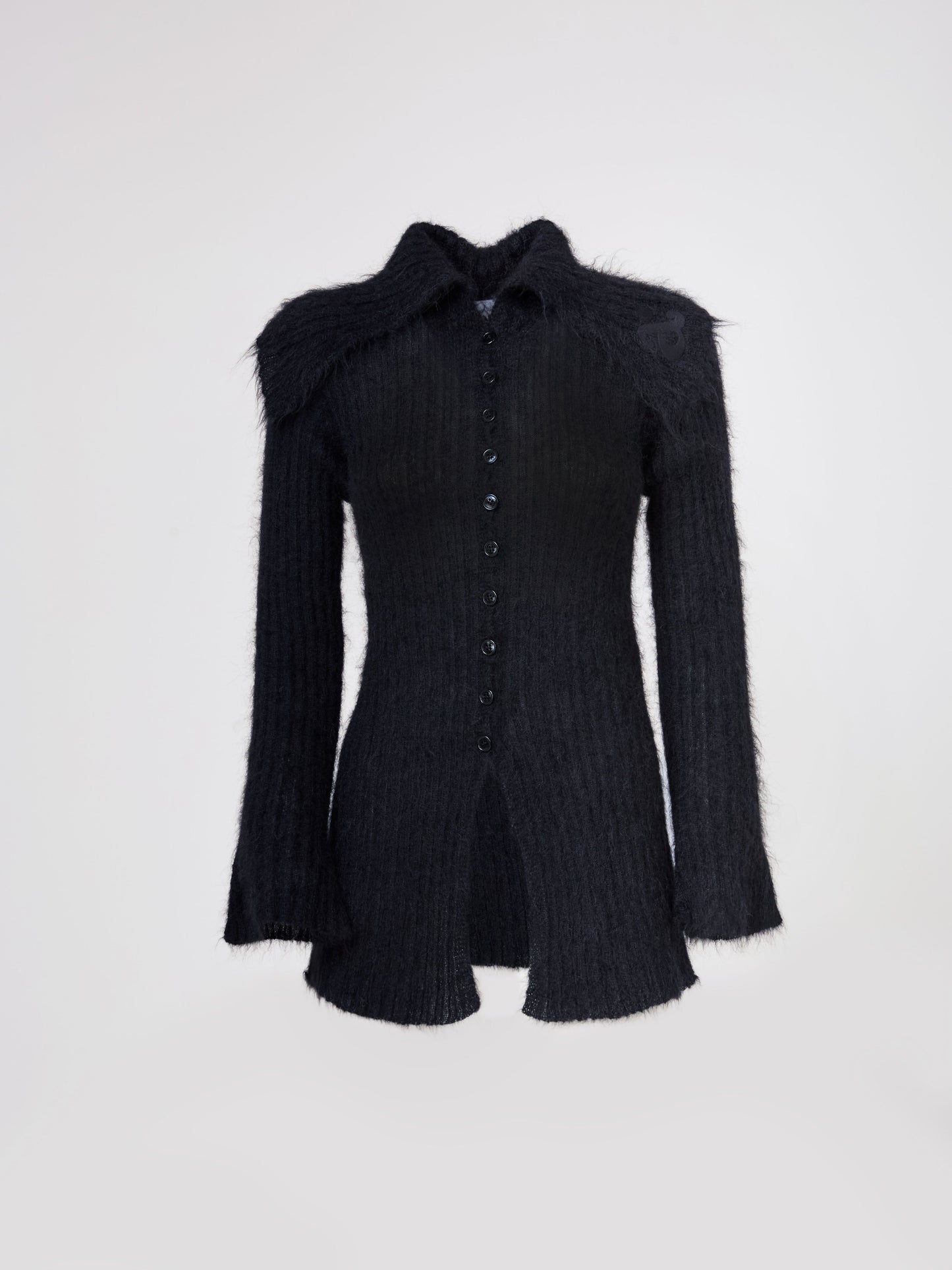 Mabel Cardigan in Schwarz Onyx – Mohair- und Alpakawolle