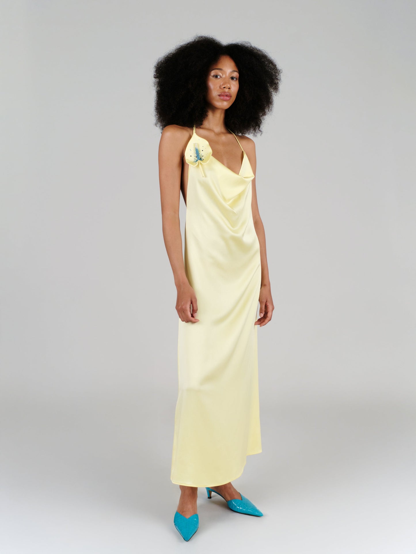 Rachel-Kleid in Kamille – Midikleid aus Cady-Stoff