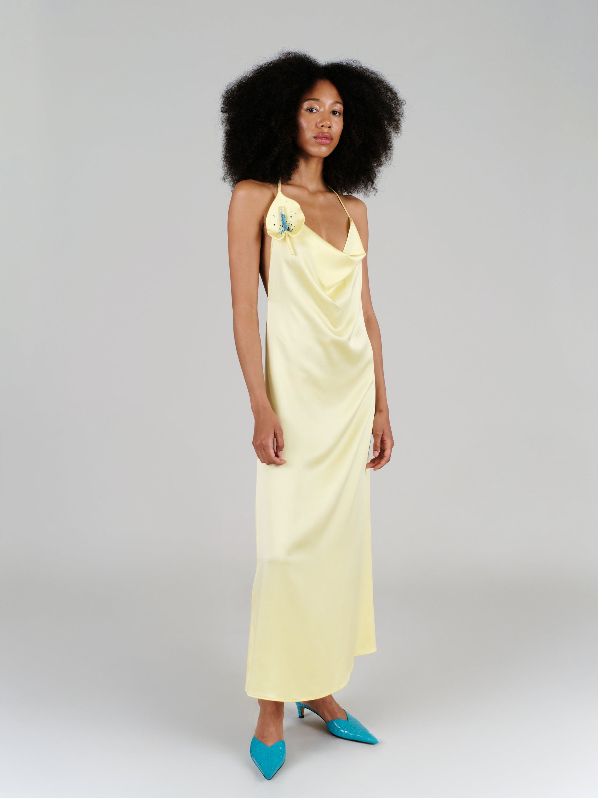 Rachel-Kleid in Kamille – Midikleid aus Cady-Stoff