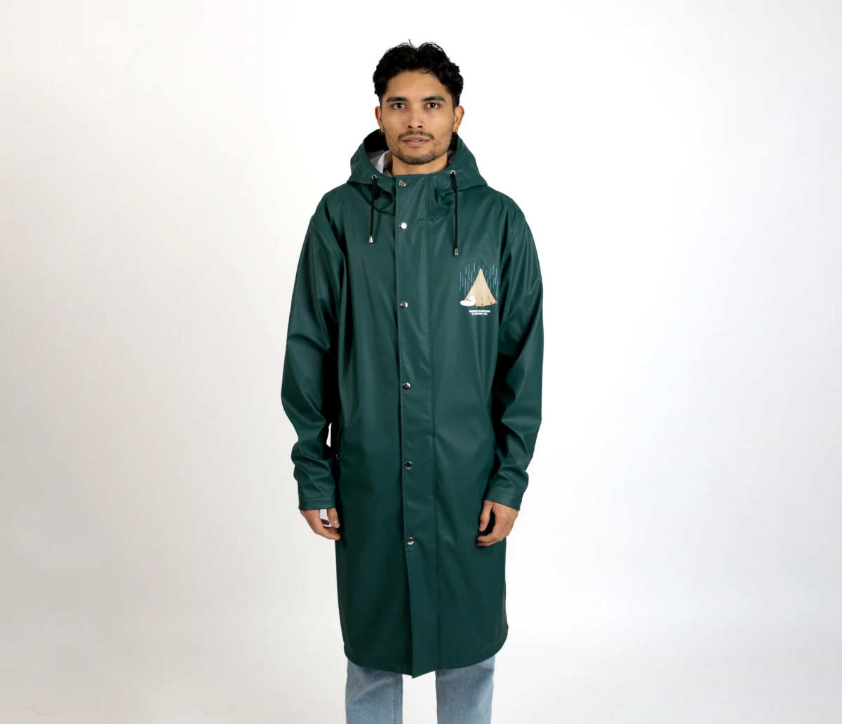 Moomin Adventure Unisex Rain Jacket – Dark Green Waterproof Windbreaker