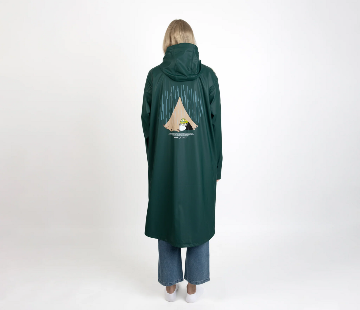 Moomin Adventure Unisex Rain Jacket – Dark Green Waterproof Windbreaker