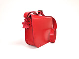 Natural Leather Saddle Bag Large – Red