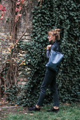 Faux Leather Backpack - Grey