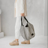 Striped Linen Tote Bag - Aslook.com