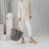 Grey Denim Tote Bag - Aslook.com