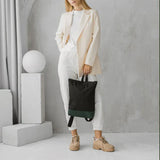 Waterproof Backpack with Green Leather Bottom - Aslook.com