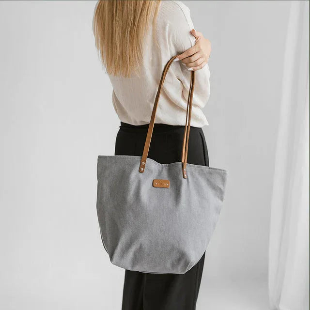 Grey Denim Tote Bag - Aslook.com