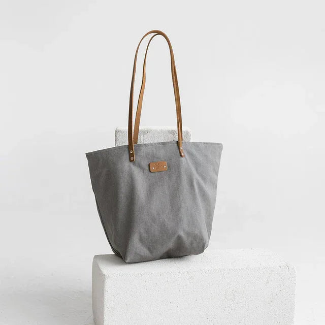 Grey Denim Tote Bag - Aslook.com