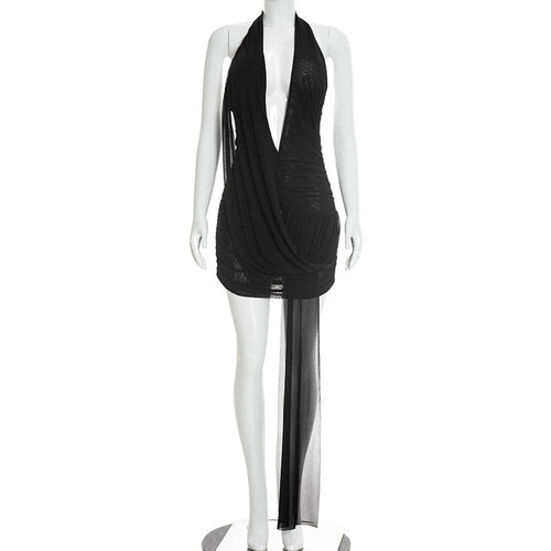 Abbigliamento Donna Estate Tinta Unita Rete Sexy Drappeggiata Scollo Profondo a V