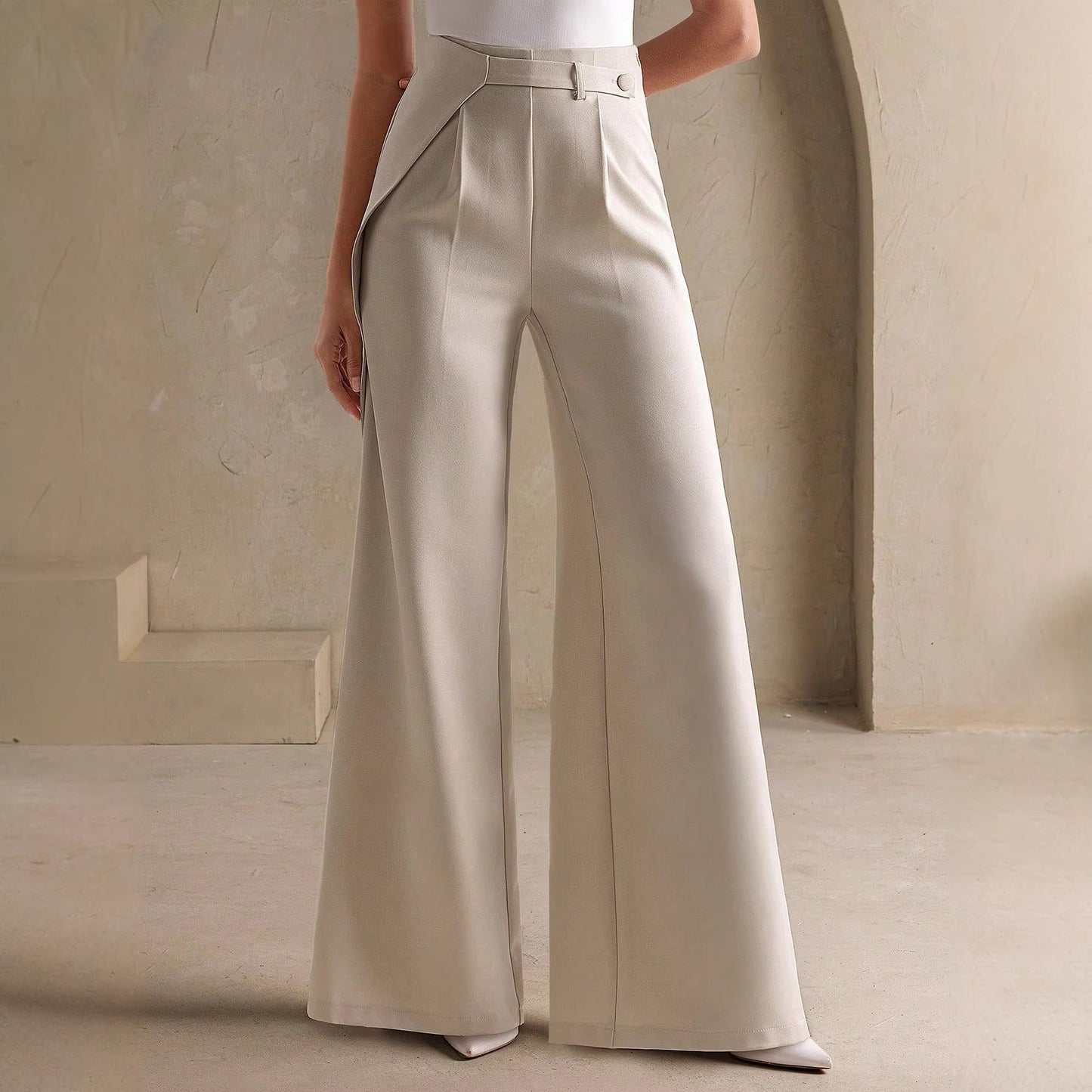 Frühling Herbst Beliebte Schlankmachende Damen Freizeithose Locker Fallend Hoch