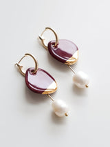 Arp Pearl And Porcelain Earrings - Burgundy