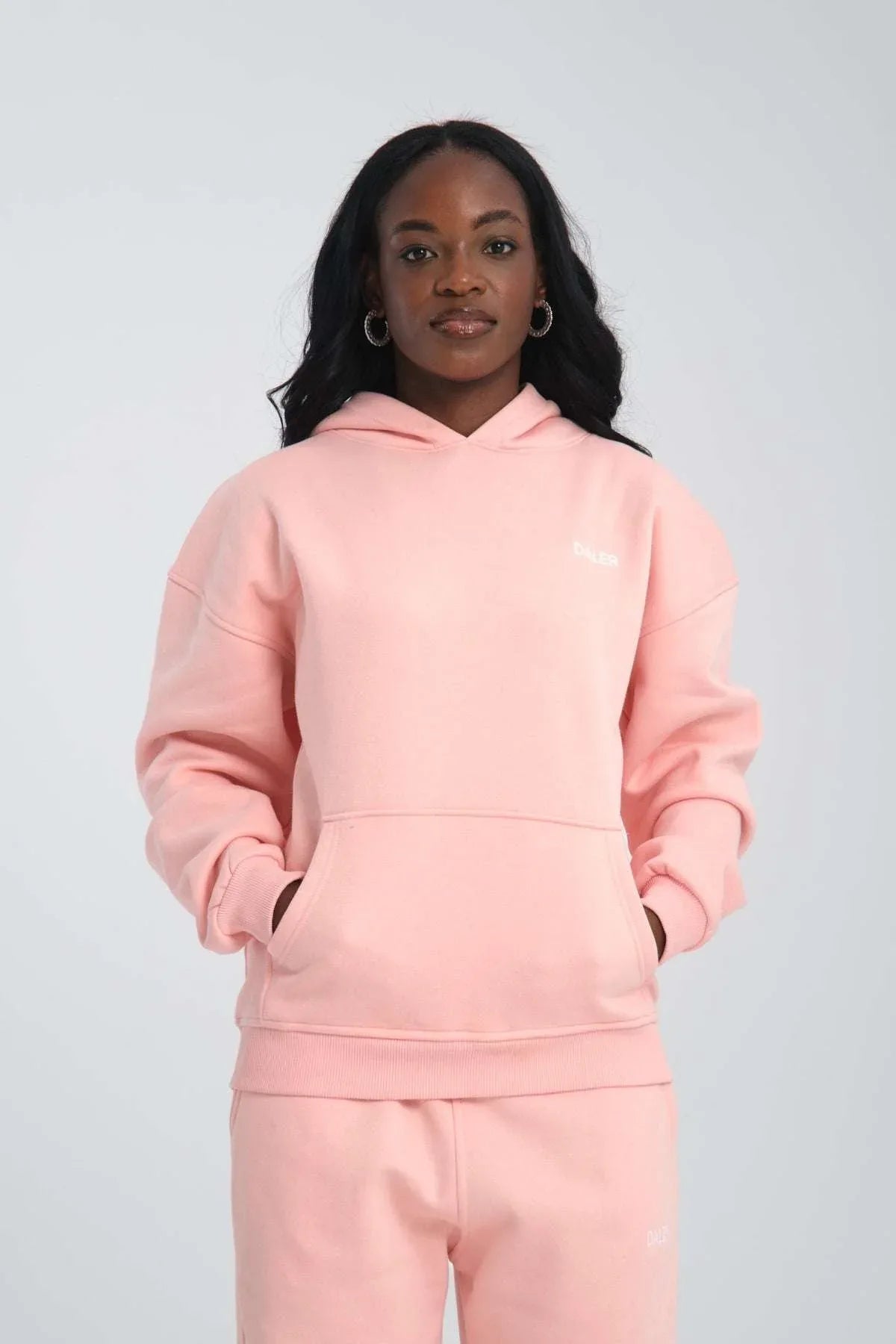Basic Heavyweight Hoodie - Pink - Aslook.com