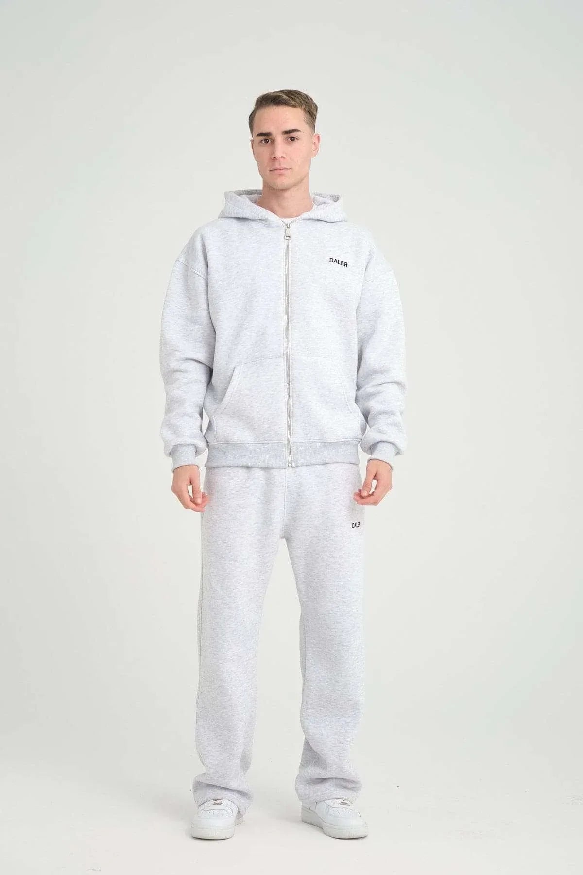 Basic Heavyweight Zipper Hoodie - Grey Melange - Aslook.com