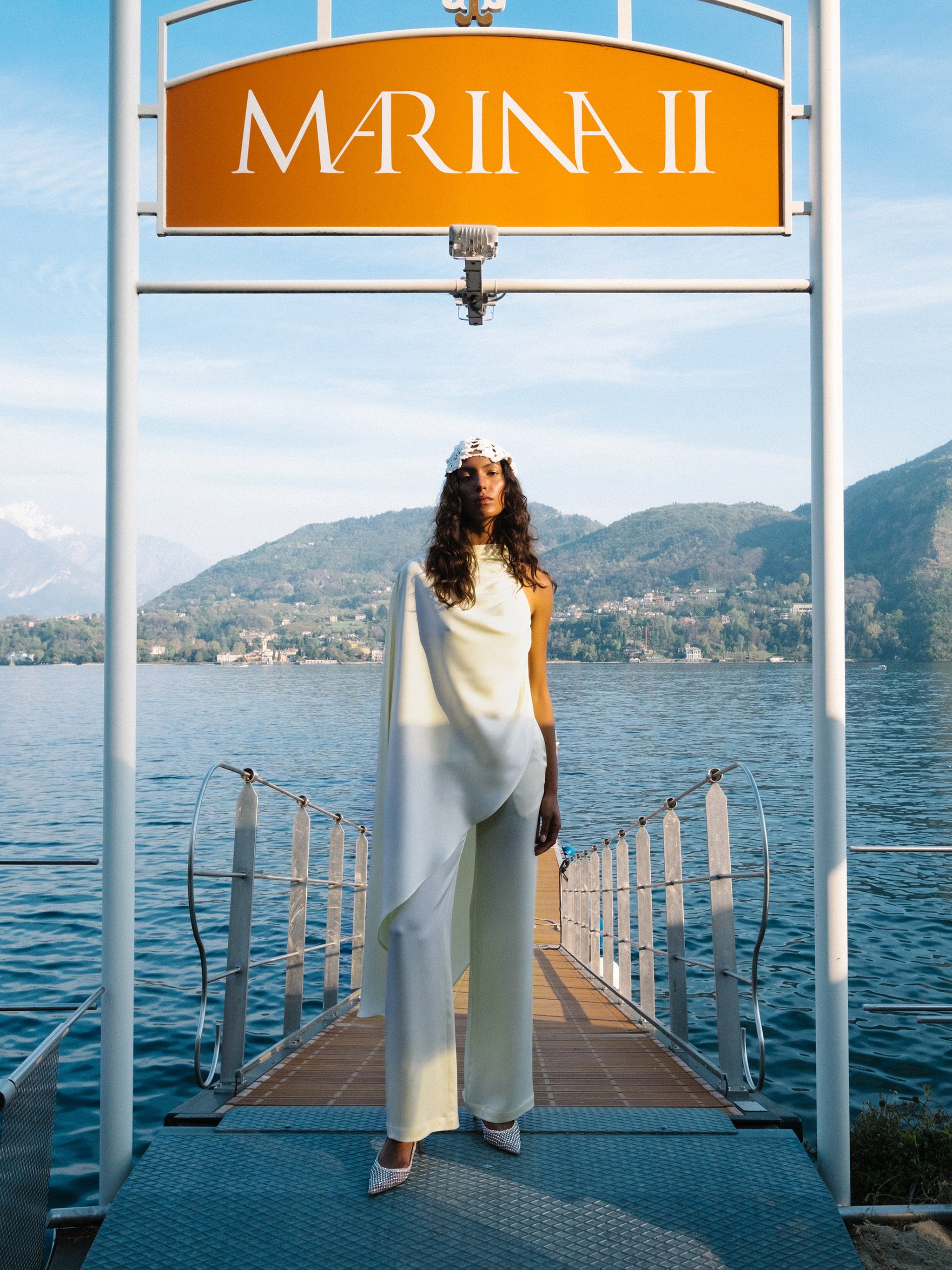 Bradley One-Shoulder Cape Top in Sparkling Champagne – Cady Fabric