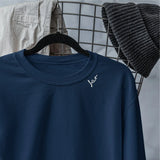 Embroidered Collar Organic Cotton Sweatshirt "Far" (SE) - Aslook.com