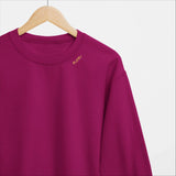 Embroidered Collar Organic Cotton Sweatshirt "Mom" - Aslook.com
