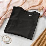 Embroidered Collar Organic Cotton T-shirt "Mom" - Aslook.com