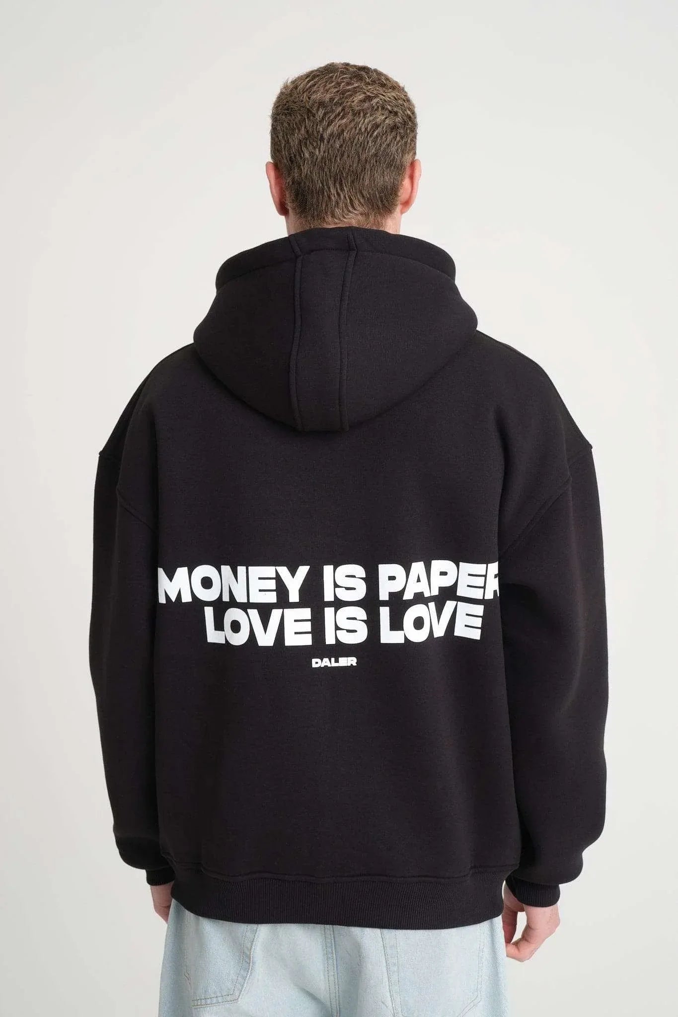 Heavyweight Zipper Hoodie - Money is Paper, Love is Love - Aslook.com