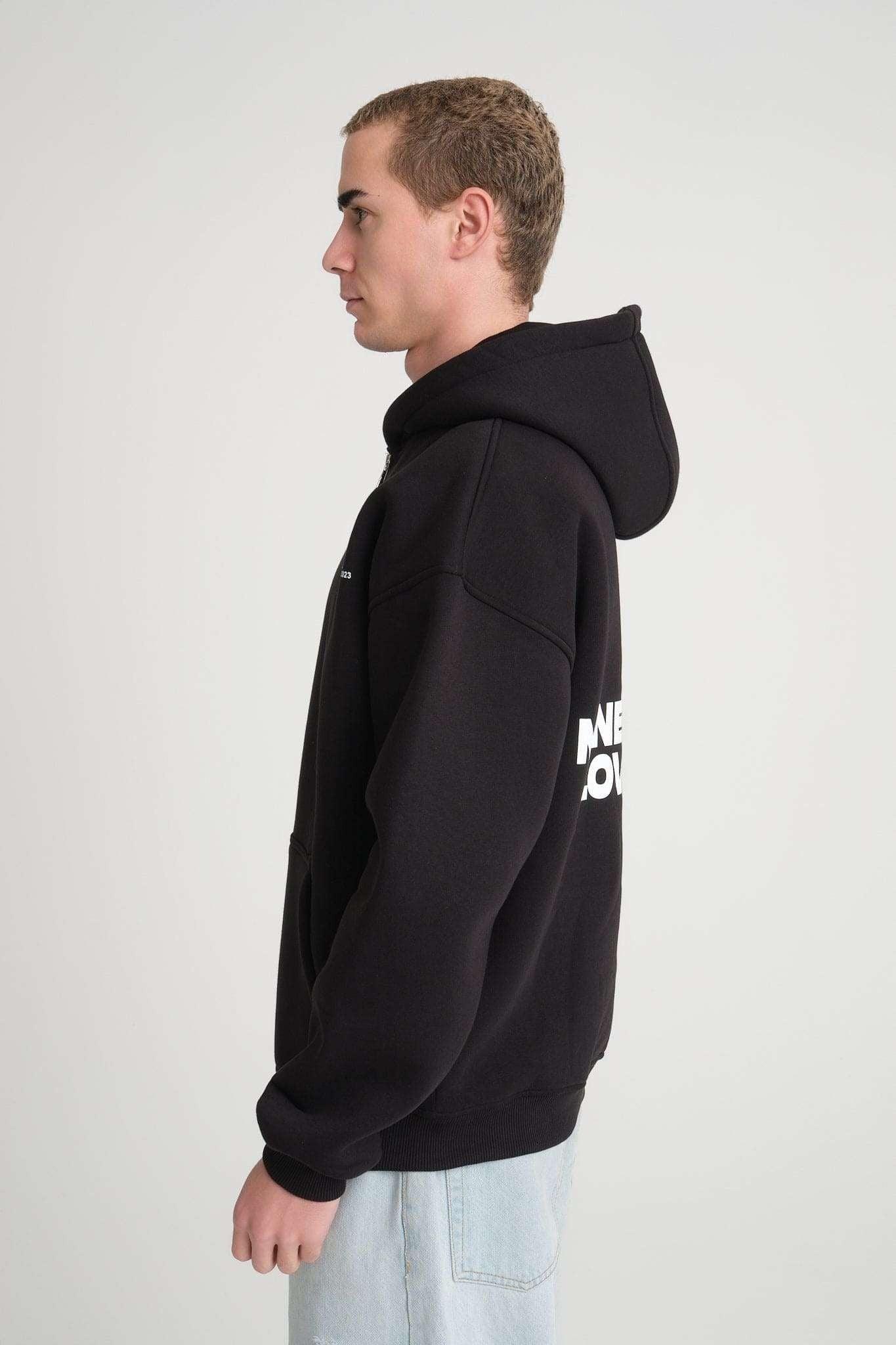 Heavyweight Zipper Hoodie - Money is Paper, Love is Love - Aslook.com