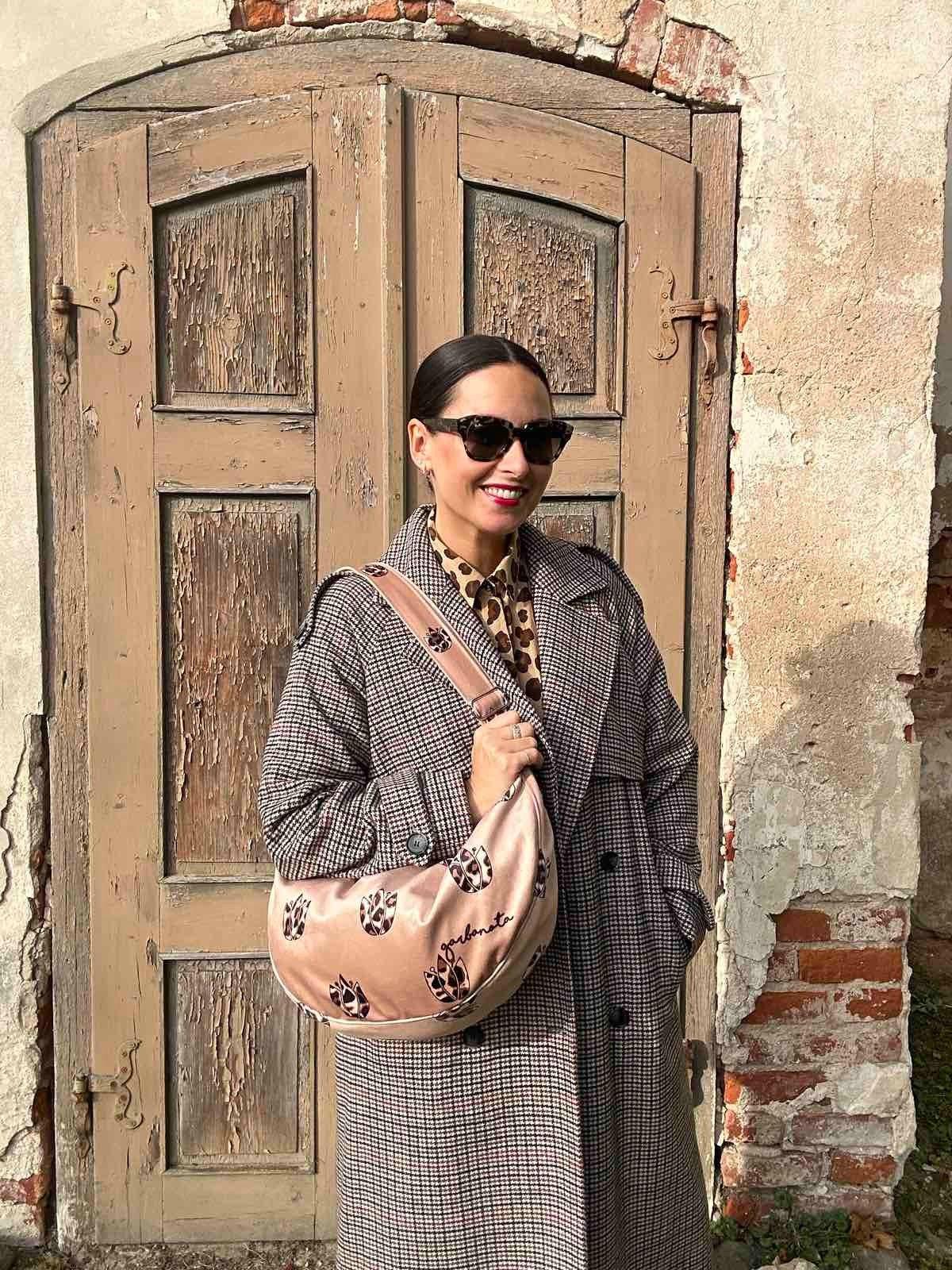 Hobo Bag - Brown Leopard Tulips - Aslook.com