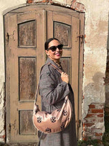 Hobo Bag - Brown Leopard Tulips - Aslook.com