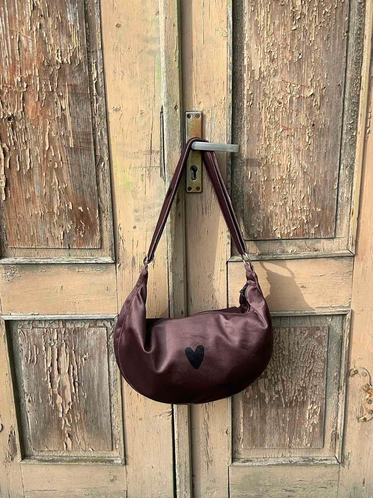 Hobo Bag Heart - Brown - Aslook.com