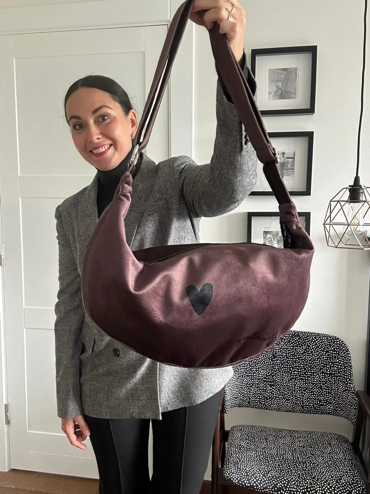 Hobo Bag Heart - Brown - Aslook.com