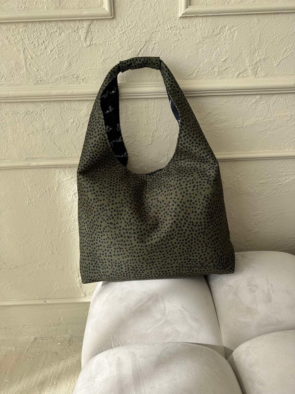 Moon Bag Heart - Khaki Polka Dots - Aslook.com